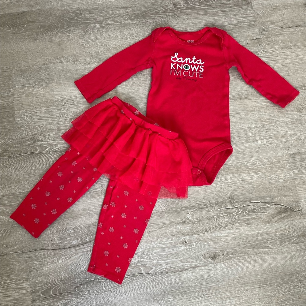 Christmas outfit in red by Just One You by Carters, size 12m